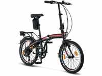 Licorne Bike Conseres Premium Falt Bike schwarz/rot
