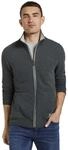 Sweatjacke TOM TAILOR, Herren, Gr. XXL, grau (anthrazit meliert), Sweatware,