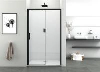 Sanotechnik Dusch-Schiebet&uuml;r Elite Black, Sicherheitsglas, 98-102 cm Breite, Soft