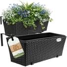 Casaria Blumenkasten, 2er Set 11 Liter Montagehalterung indoor outdoor