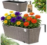 Casaria Blumenkasten, 2er Set 11 Liter Montagehalterung indoor outdoor