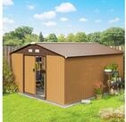 Outsunny Ger&auml;tehaus Fahrradschuppen, Schuppen mit Fundament, BxT: 340x386 cm,