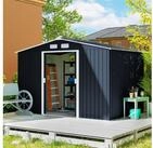 Outsunny Ger&auml;tehaus Fahrradschuppen, Schuppen mit Fundament, BxT: 277x195 cm,