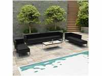 vidaXL Garden furniture set 10 pieces with synthetic rattan cushions black...