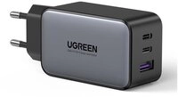 UGREEN GaN Ladeger&auml;t 2x USB Type C / 1x USB 65W Power Delivery grau USB-Ladeger&auml;t