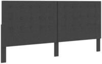 vidaXL Bett, Kopfteil Getuftet Dunkelgrau Stoff 200 x 200 cm