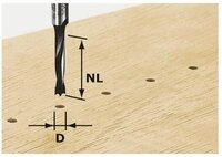 FESTOOL Holzbohrer 491066 D&uuml;belbohrer 5 mm Gesamtl&auml;nge 53.50 mm 1 St.