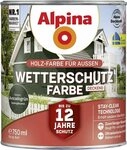 Alpina Wetterschutzfarbe Holzfarbe f&uuml;r au&szlig;en deckend Avocadogr&uuml;n 750 ml