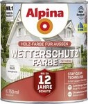 Alpina Wetterschutzfarbe Holzfarbe f&uuml;r au&szlig;en deckend Wei&szlig; 750 ml