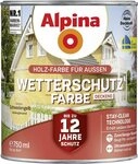 Alpina Wetterschutzfarbe Holzfarbe f&uuml;r au&szlig;en deckend Schwedengelb 750 ml
