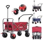 Arebos Bollerwagen Faltbarer Handwagen mit Dach &ndash; Transportkarre f&uuml;r Garten &