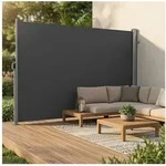 SONGMICS Seitenmarkise ausziehbar, Sichtschutz, balkon terrasse, Windschutz