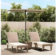 vidaXL Sonnenschirm, Sonnenschirm mit Aluminium-Mast 2x1,5 m Taupe