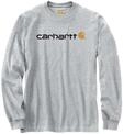 T-Shirt CARHARTT "Long-Sleeve Logo", Herren, Gr. S, grau (erdgrau), Obermaterial: 90%