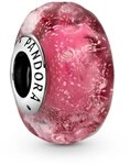 Pandora Bead Silber Bead-Charm Welliges Pink Muranoglas