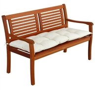 Detex Bankauflage, Sitzkissen Creme Polyester Visko-Effekt 110x45cm Gartenbank