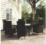 vidaXL Garten-Essgruppe 150 cm Tischlnge 7-tlg Garten-Essgruppe mit Auflagen