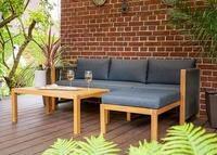 acamp Gartenlounge-Set Akazienholz Loungegruppe 3-teilig, Ottomane, FSC,...
