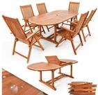 Casaria Sitzgruppe Vanamo, Holz 6 St&uuml;hle mit Tisch Wetterfest FSC&reg;-zertifiziert
