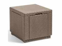 Keter Gartenbox Hocker mit Stauraum Cube Cappuccino-Braun 228749