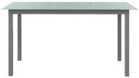 vidaXL Gartentisch, Outdoor Tisch Hellgrau 150x90x74 cm Aluminium und Glas