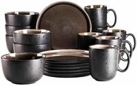 M&Auml;SER Fr&uuml;hst&uuml;cks-Geschirrset NIARA, Fr&uuml;hst&uuml;cks Set, Steinzeug (18-tlg), 6