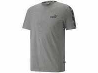 PUMA T-Shirt Essentials + T-Shirt mit Logo-Tape Herren, grau