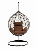HOME DELUXE H&auml;ngesessel Polyrattan H&auml;ngesessel CIELO - inkl.Regenabdeckung (Set,