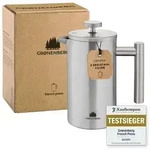 GR&Oslash;NENBERG French Press Kanne 0,35 - 1 Liter l Edelstahl Kaffeebereiter mit Thermo