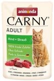 Animonda Carny Adult mit Rind + Strau&szlig; 85 g - 12 St&uuml;ck, Nassfutter f&uuml;r: Katze