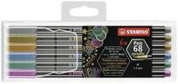 STABILO Faserstift STABILO Pen 68 Filzstift - 1,4 mm - metallic - 6er Etui