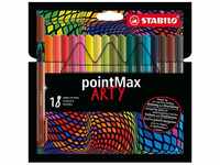 STABILO Faserstift STABILO pointMax ARTY Filzstift - 0,8 mm - 18er Set