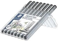 STAEDTLER Fineliner 308, (8-tlg), 8 Strichst&auml;rken, radierbar, lichtecht und