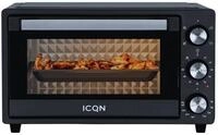ICQN Minibackofen 20 L, Ober-/Unterhitze mit Umluft, 5 Grill-Funktion, Timer, 1500 W,