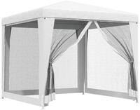 vidaXL Partyzelt, Pavillon mit 4 Netz-Seitenw&auml;nden 2,5 x 2,5 m Wei&szlig;
