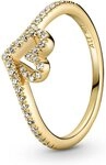 Pandora Fingerring Pandora Timeless Wishbone Funkelndes Herz Ring 169302C01 Damenring