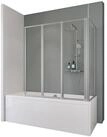 Schulte Badewannenfaltwand Well, Sicherheitsglas, 129 x 140 cm, 3 teilig mit