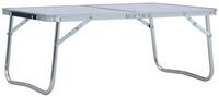 vidaXL Campingstuhl Klappbarer Campingtisch Wei&szlig; Aluminium 60 x 40 cm (1 St)