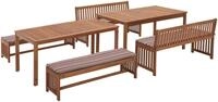 MERXX Garten-Essgruppe Hawaii, (4x B&auml;nke, 2x Tische, 4x Sitzkissen),...