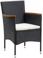 vidaXL Gartenstuhl, Garten-Essst&uuml;hle 4 Stk. Poly Rattan Schwarz