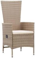 vidaXL Gartenstuhl, Outdoor St&uuml;hle 2 Stk. mit Auflagen Poly Rattan Beige