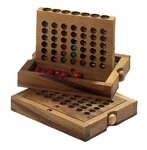 Philos Spiel, Viererreihe - gro&szlig; - Samena-Holz - Denkspiel - Knobelspiel -