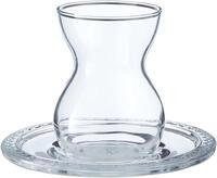 Pasabahce Glas Bekata 6-Teilig T&uuml;rkische Teegl&auml;ser-Set mit Untertassen 12 ml Cay,