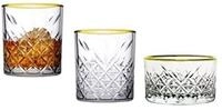 Pasabahce Glas 96818 Timeless Golden Touch 3 teilig im Kristall-Design Retro...