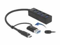 Delock 63828 - 4-Port USB 3.2 Gen 1 Hub mit USB Typ-C oder USB... USB-Adapter...