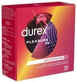 durex Kondome Pleasure Me Packung mit, 40 St., stimulierende Markenkondome mit Rippen