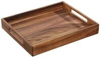 ZASSENHAUS Dekotablett Holztablett Tablett Serviertablett Fr&uuml;hst&uuml;ckstablett Akazie