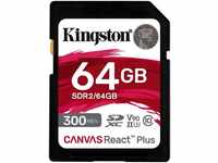 Kingston Canvas React Plus SD 64GB Speicherkarte (64 GB, Class 10, 300 MB/s