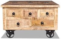 vidaXL Ablagetisch, Couchtisch Raues Mangoholz 70x70x40 cm