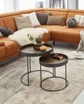 HAKU Beistelltisch Sofatisch, Wohnzimmertisch (Set, 2-St., 2er Set), rund - aus
